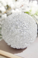 4" Silver Crystal Ball Ornament