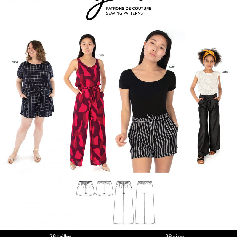 Sewing Pattern Simone Wide-Leg Shorts and Pants by Jalie