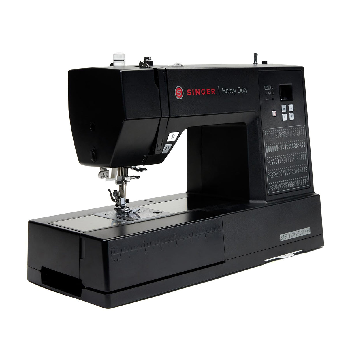 SINGER Heavy Duty 6600C Sterling Sewing Machine - Computerized Heavy Duty Sewing Machine, 215 Stitch Applications, 6.4" Throat Space, Silver (1 Unit)