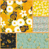 Quilting Cotton Orange and Green Butterfly Novelty Fabric