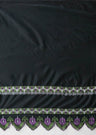Single Anthurium Embroidered Border Polyester Fabric - Multi Color Border, 56" Width, 36" Length (1 Yard)