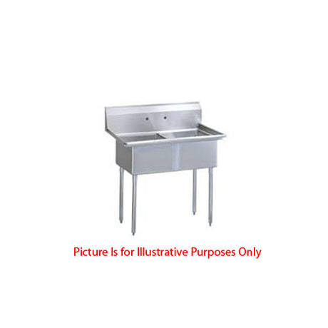 LJ1216-2 Two Compartment NSF Commercial Sink - Bowl 12 x 16