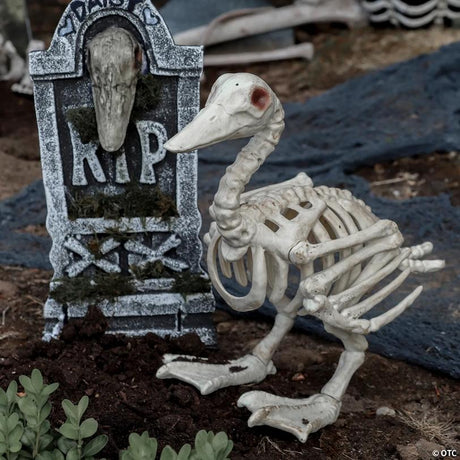 Skeleton Duck Bonez Halloween Decoration Prop for Yard Display, showing a detailed skeletal bone design