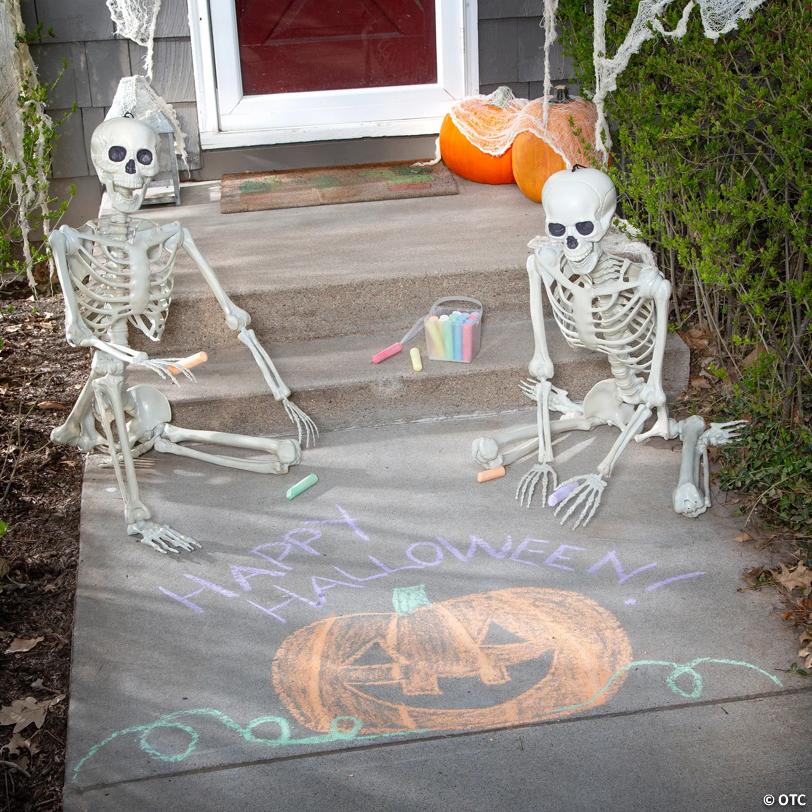 Skeleton Sidewalk Art Halloween Decorating Kit - 22 Pc.