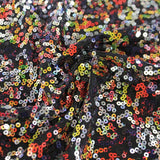 Skittles Polyester Spandex Sequin Fabric - Topaz, Black, Deepsea, 55/56" Width (1 Yard)
