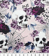 Quilting Cotton Skulls and Lace Halloween Fabric