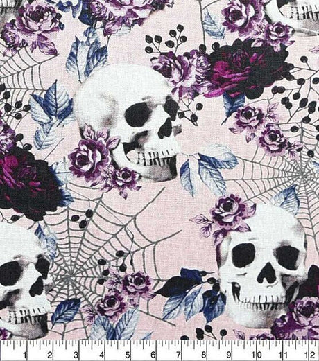 Quilting Cotton Skulls and Lace Halloween Fabric