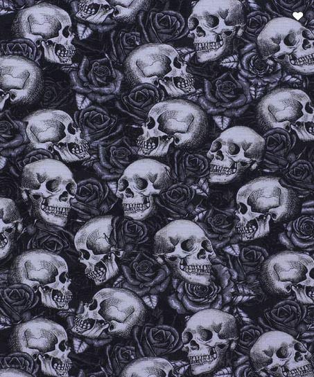 Quilting Cotton Skulls N Roses Halloween 100% Cotton Timeless Treasures