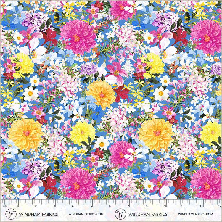 Cotton Print Sky Wildflower Pickings Midnight Blooms Fabric