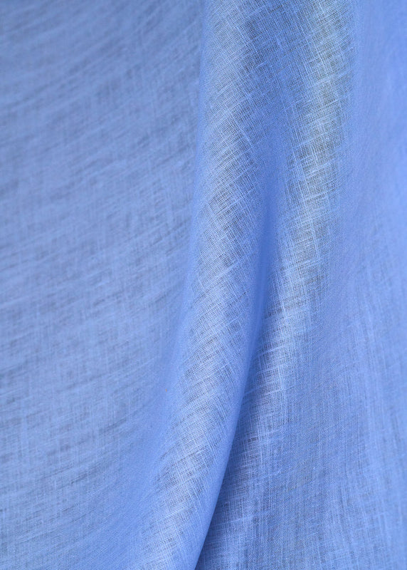 1 Yard Sky Blue Linen Fabric Softened Lightweight Solid 58 Inches Wide for Clothing and Crafts