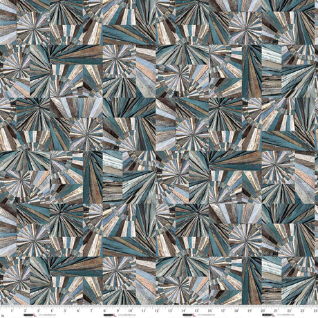 Cotton Fabric Slate Woodburst Out of the Woodwork 44/45"