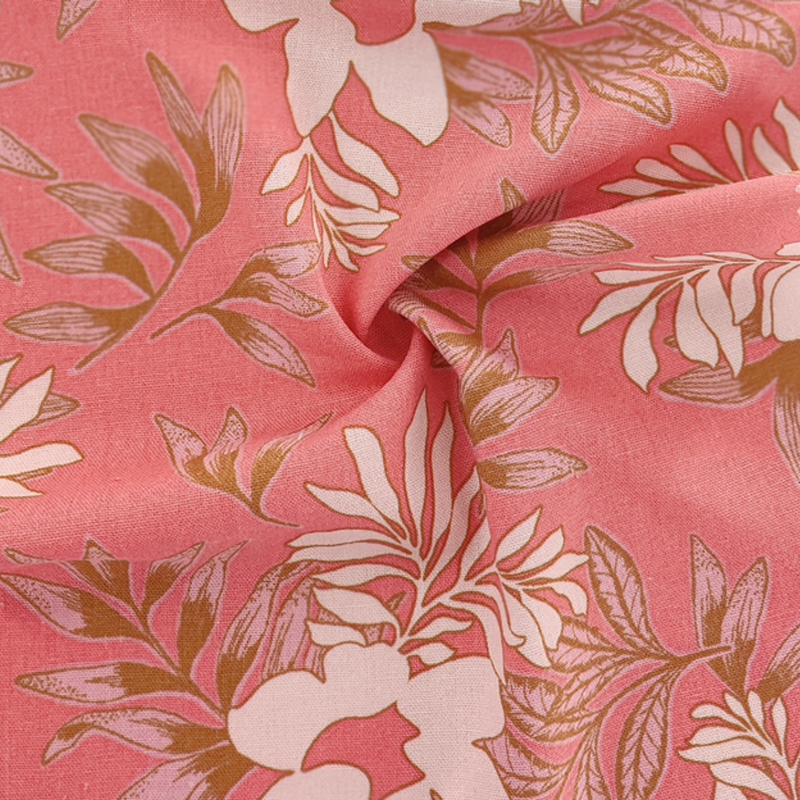1 Yard Rayon Linen Blend Fabric Burnt Coral Color 51/53" Width Apparel Use
