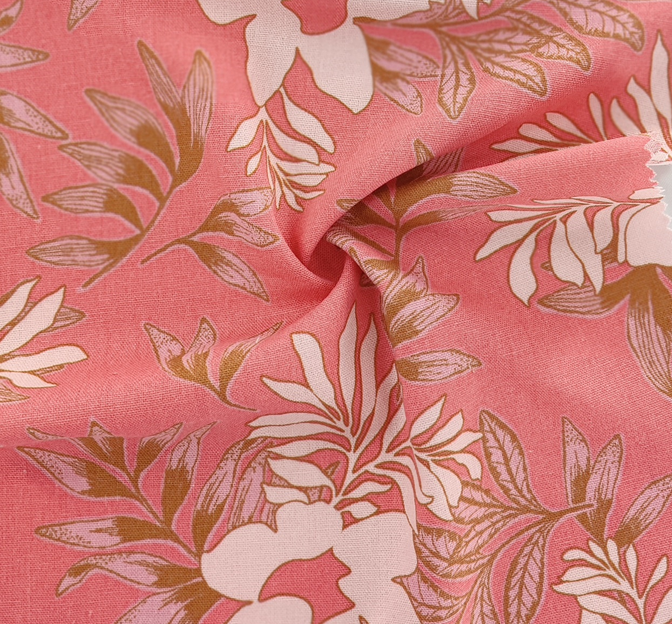 Rayon Linen 1D1943 Burnt Coral Rayon Linen Fabric - Burnt Coral, 51/53" Width