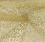 Tricot W/Gold 3J362 Swirl Gold Nylon Fabric - Swirl Gold, 58/60" Width (1 Yard)