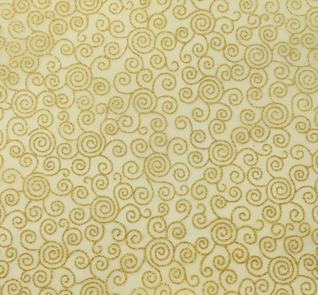 Tricot W/Gold 3J362 Swirl Gold Nylon Fabric - Swirl Gold, 58/60" Width (1 Yard)