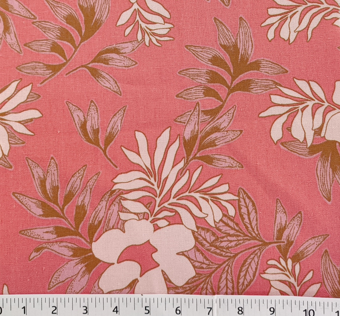 Rayon Linen 1D1943 Burnt Coral Rayon Linen Fabric - Burnt Coral, 51/53" Width