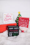 4 Inch Wood Holiday Sign Decorative Christmas Tabletop and Tiered Tray Accent