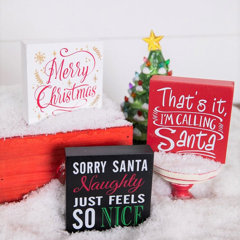 4” Wood Holiday Sign