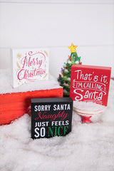 4” Wood Holiday Sign