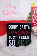 4 Inch Wood Holiday Sign Decorative Christmas Tabletop and Tiered Tray Accent