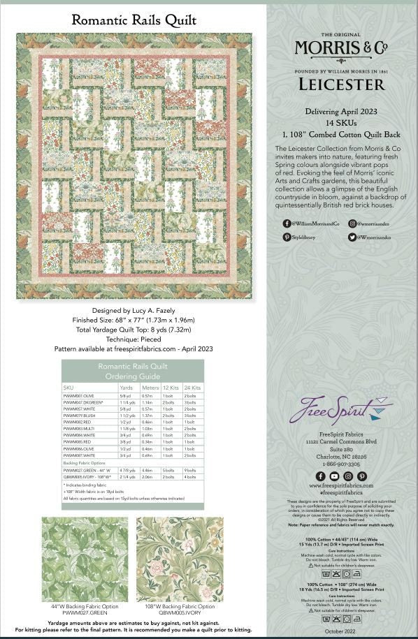 Quilting Cotton Small Pimpernel Blush Leicester Collection by Original Morris & Co