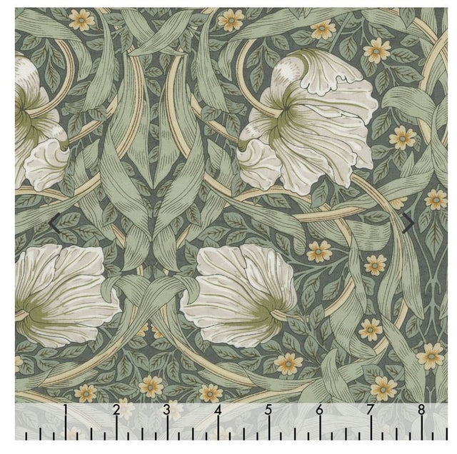 Quilting Cotton Small Pimpernel Olive Leicester Collection William Morris