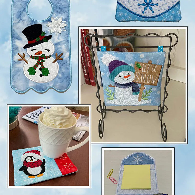 Machine Embroidery Pattern Snow Much Fun In the Hoop