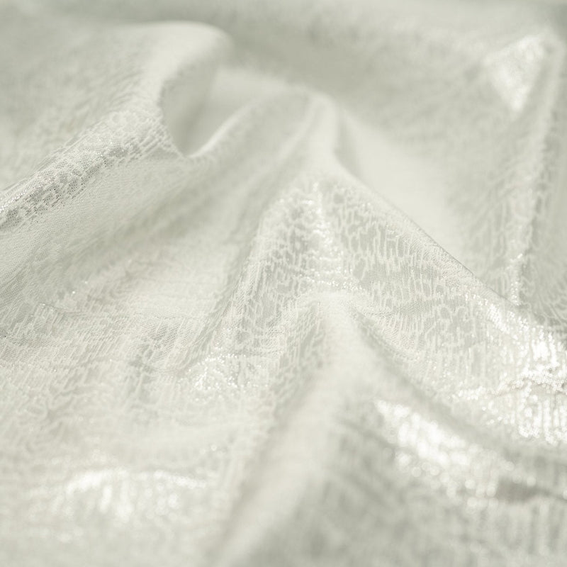 Snow Storm Metallic Brocade Fabric - Metallic Jacquard, Blue Moon, 36" X 56" (1 Yard)