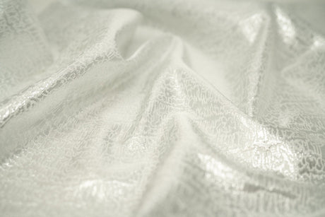 Snow Storm Metallic Brocade Fabric - Metallic Jacquard, Blue Moon, 36" X 56" (1 Yard)