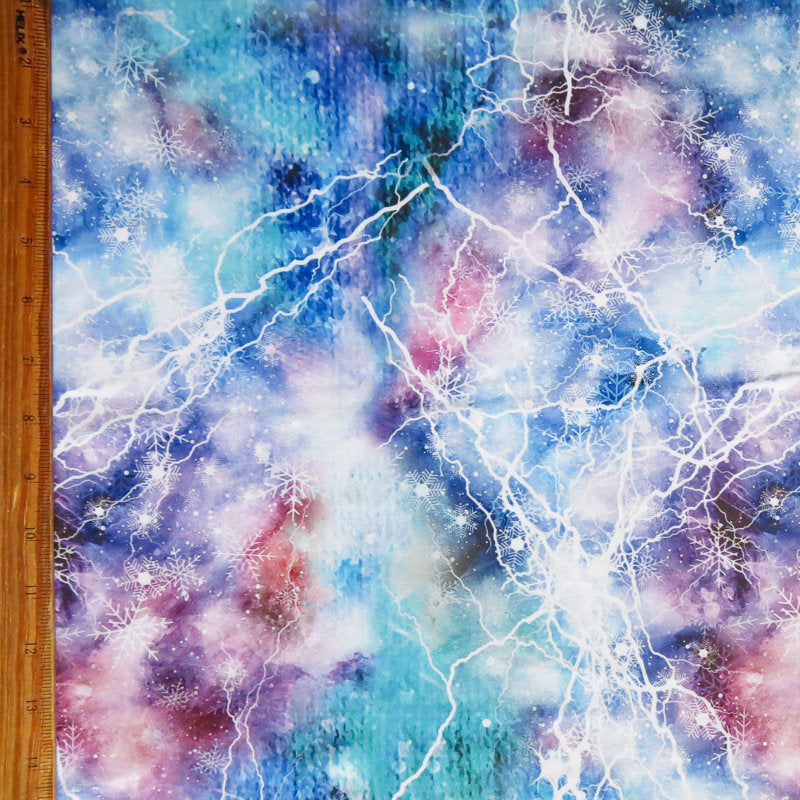 Athletic Poly Spandex Jersey Knit Snow Glow Print