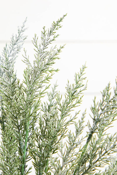 18 Inch Snow Cedar Pine Bush Artificial Frosted Holiday Greenery Decor
