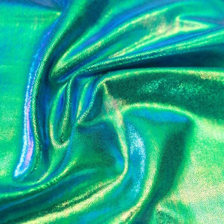 Snow Cone Nylon Spandex Fabric - Blue/Pink, Tie Dyed Rainbow Foil, 56" Width (1 Yard)