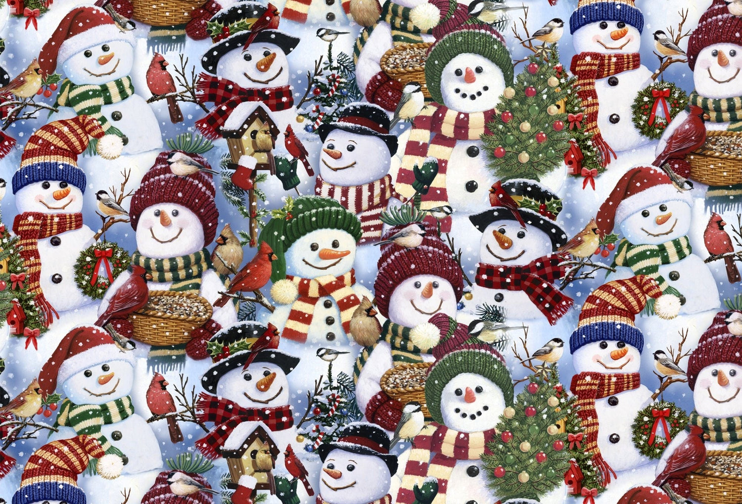 Quilting Cotton Snowman Fest Christmas David Textiles