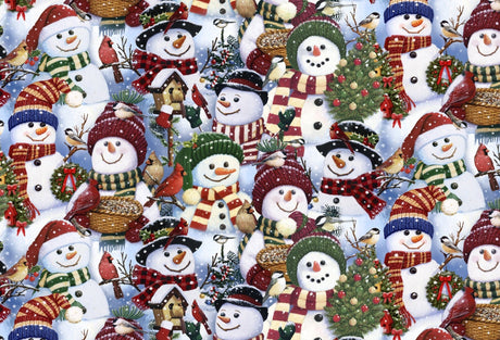 Quilting Cotton Snowman Fest Christmas David Textiles