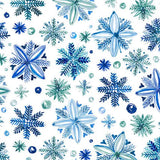 Digital Cuddle Blue Snowy Sparkle Fabric per Yard