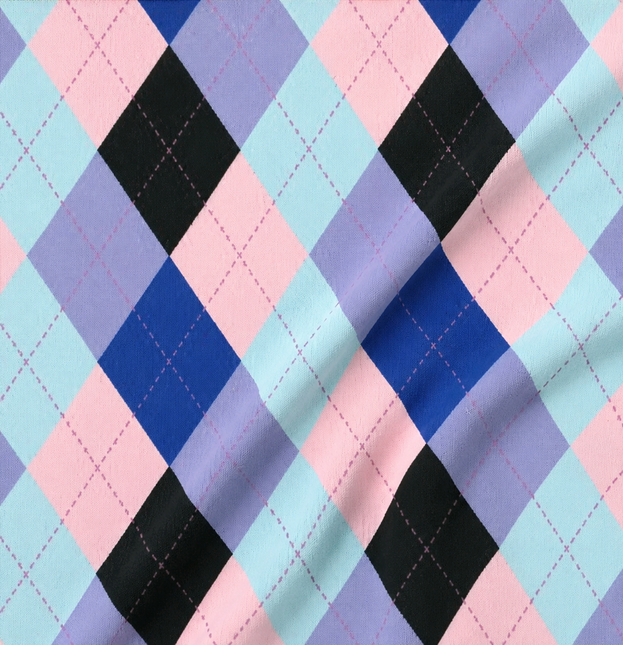 Printed Spandex Argyle Stitching Fabric