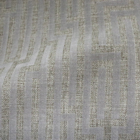 Linen Blend Flock Lines Upholstery Fabric by the Yard