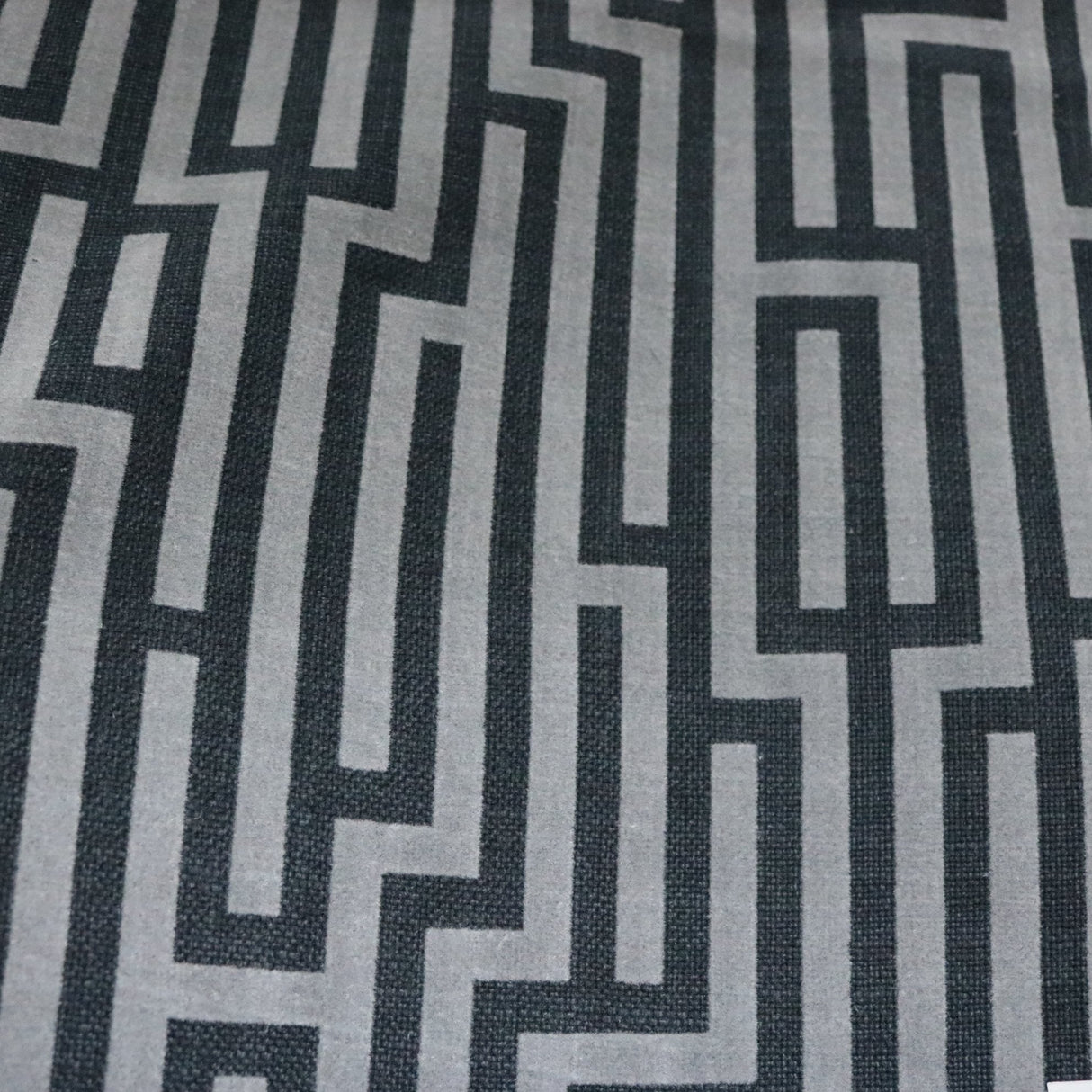 Linen Blend Flock Lines Upholstery Fabric by the Yard