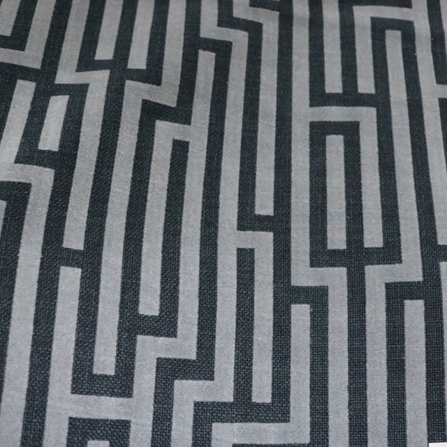 Linen Blend Flock Lines Upholstery Fabric by the Yard
