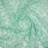 Sophia Stretch Lace Sequin Nylon Spandex Fabric - Black, Skin/Nude, Red, Lavender, Baby Blue, Mint, 48" Width (1 Yard)