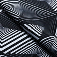 Space Geo Poly Spandex Fabric - Black/White Diamond Print, 58/60" Width (1 Yard)