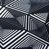 Space Geo Poly Spandex Fabric - Black/White Diamond Print, 58/60" Width (1 Yard)