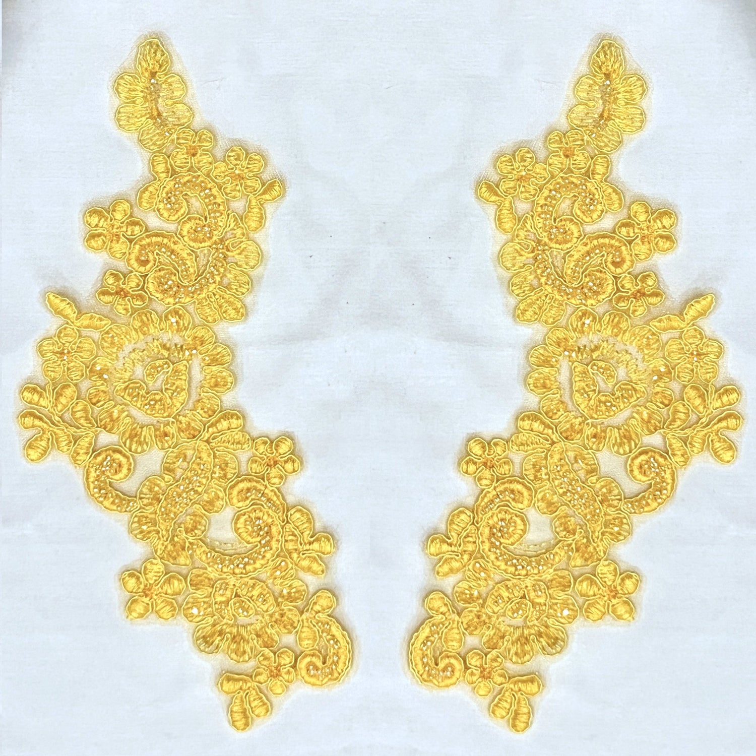 Beaded Floral Lace Applique