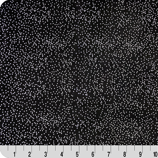 Minky Plush Fabric Sparkle Cuddle Glitter Black/Silver 58-60"