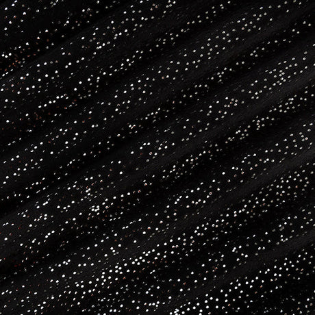 Minky Plush Fabric Sparkle Cuddle Glitter Black/Silver 58-60"
