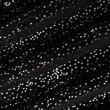 Minky Plush Fabric Sparkle Cuddle Glitter Black/Silver 58-60"