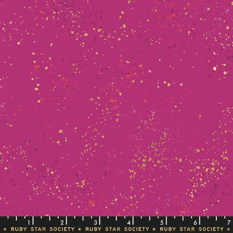 Cotton Speckled Metallic Berry Fabric 43/44"