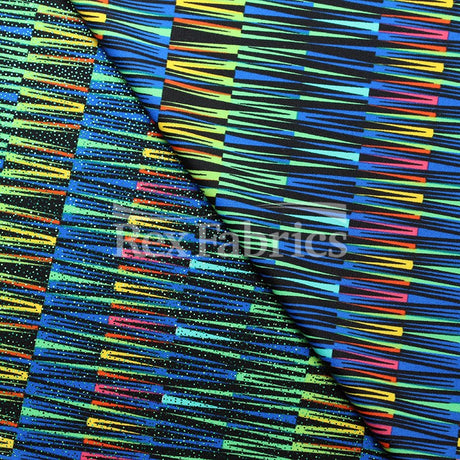 Spectrum Nylon Spandex Fabric - Multicolor Zigzag Print, 58/60" Width (1 Yard)