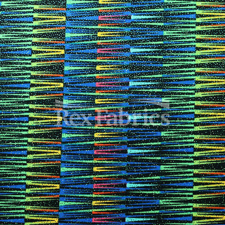 Spectrum Nylon Spandex Fabric - Multicolor Zigzag Print, 58/60" Width (1 Yard)