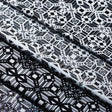 Splice And Dice Polyester Spandex Fabric - Black And White Geometric, 58/60" Width (1 Yard)